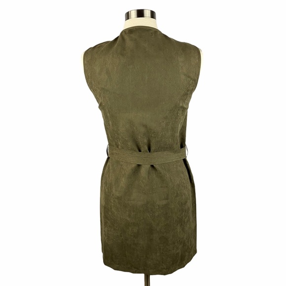 SHADES OF GREY Faux Suede Olive Green Vest XS - Picture 4 of 11